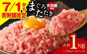 099H4046 【7/1から寄附額改定】ねぎとろ 1kg（100g×10P）【天然鮪 小分け 海鮮 人気 オススメ 小分け 冷凍 簡単調理 一人暮らし ファミリー】