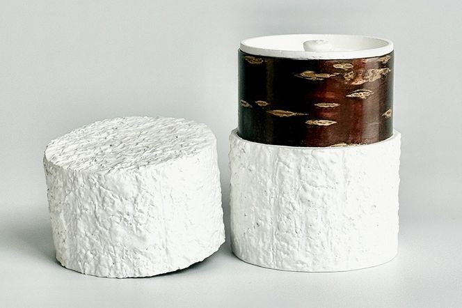 角館樺細工《冨岡商店》茶筒 マットバーク ホワイト ワイド M 角館工芸協同組合|02_kdk-0j0101b