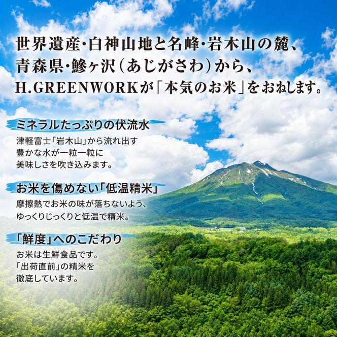 先行予約 令和8年産 まっしぐら 白米 10kg(5kg×2) [H.GREENWORK] 青森県 鰺ヶ沢産 / お米 精米 こめ おこめ ごはん 津軽