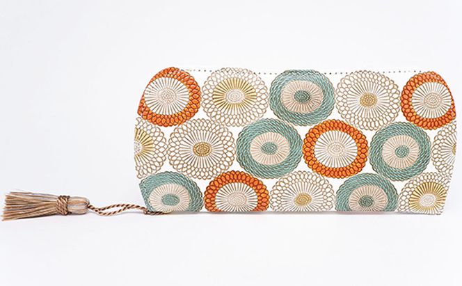 【文庫屋大関】メガネケース　笠菊＜若草＞【皮革工芸品】 ファッション小物 民芸品 