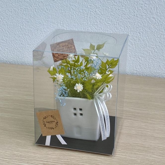 プリザーブドフラワー　ファム　ホワイト　春日部市　シュガーパイン(AJ254)