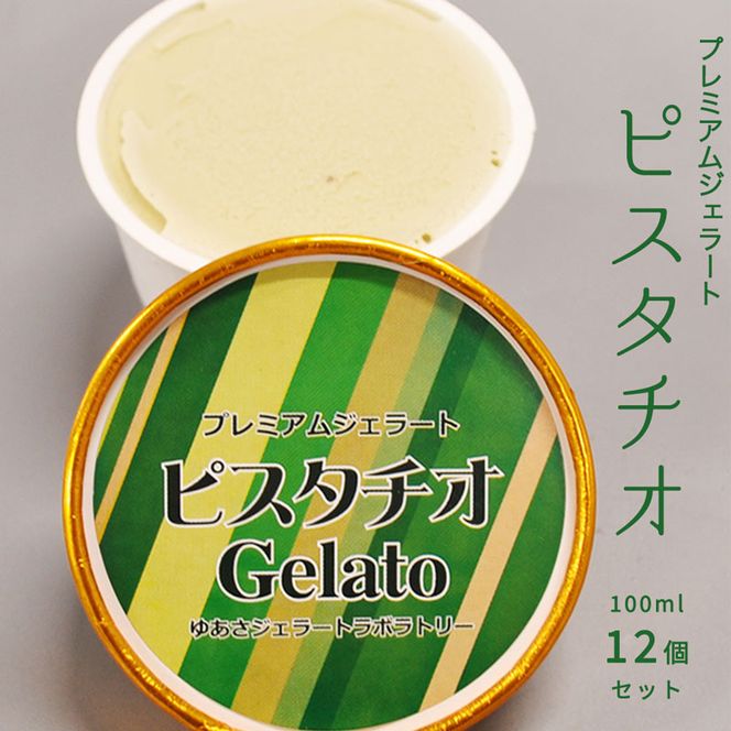 V6241_プレミアムジェラート／ピスタチオ 12個セット／ジェラート シャーベット アイスクリーム 100ml ／ゆあさジェラートラボラトリー 紀伊国屋文左衛門本舗 SenZanAn Premium Ice Cream