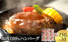 ハンバーグ 馬肉 100% 150g×10個 肉 馬 ひき肉 挽肉 
