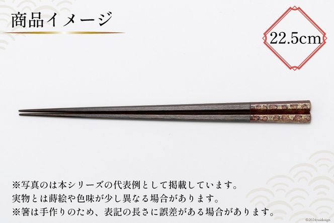 はし 箸 日本製 漆天目蒔絵 御箸 光彩 朱系統 22.5cm 六角形 1膳 [三田村 有純 埼玉県 小川町 243] おしゃれ 和風 六角 大人 高級 伝統工芸品 伝統工芸 男性 女性 漆 うるし