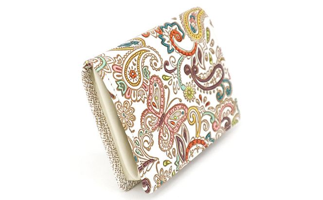 【文庫屋大関】箱まち小銭入れ　ペイズリー【皮革工芸品】 ファッション小物 財布 民芸品 