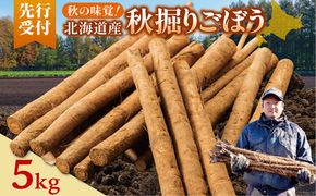先行受付！2026年10月頃～発送開始！北海道十勝清水町産 秋堀り 新鮮 ごぼう！ 5kg 北海道産 ごぼう 土付ごぼう ゴボウ 根菜_S045-0003