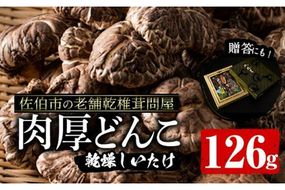 肉厚どんこ (126g) 原木栽培 干し椎茸 乾椎茸 しいたけ きのこ 出汁 老舗乾椎茸問屋がお届け !  贈答 大分県 佐伯市【EB03】【五十川 (株)】