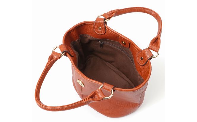 豊岡工房 牛革 手提げ（4259）キャメル / ミニ トートバッグ 手提げバッグ コロンとした バケツ型 底鋲  マグホック付き 柔らかい シュリンク牛革 メンズ レディース かばん カバン バッグ 鞄 国産 日本製 小田清株式会社