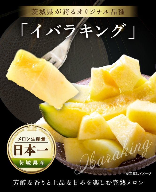 完熟 メロン イバラキング 2玉 │ 3kg フルーツ 産地直送 高級 贈答用 （CK002）