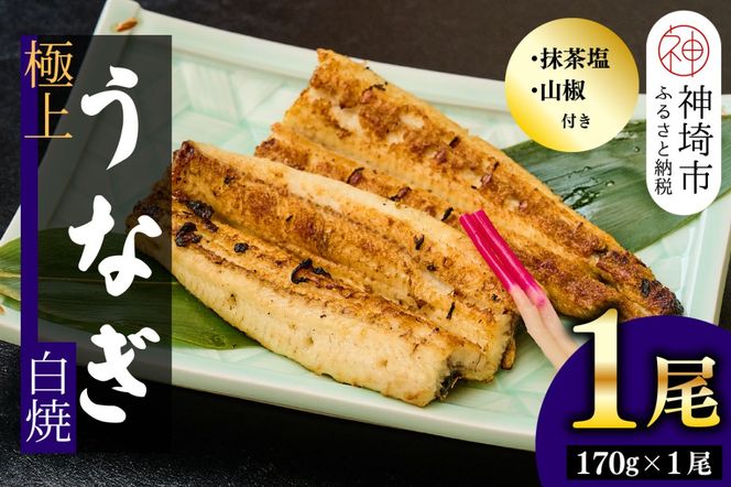 【職人手焼き】国産特大うなぎ白焼1尾(約170g前後)【国産 うなぎ 鰻 ウナギ 極上 白焼き 香ばしい 旨味 スタミナ 抹茶塩 山椒】(H097109)