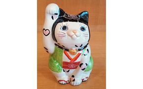 九谷LOVE招き猫「ゆっきー姫　7号」右手あげ 民芸品 工芸品 