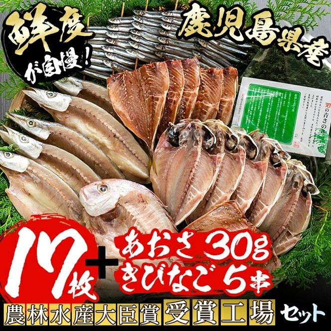 鹿児島県産！干物詰め合わせ・阿久根潮騒セット(7種)国産 九州産 鹿児島産 魚 魚介 干物 ひもの 乾物 鯛 鯵 あじ アジ 鯖 さば サバ かます きびなご セット 詰合せ 【又間水産】akn001-04