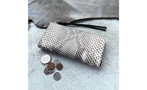 本革 L字ファスナー長財布 ダイヤモンドパイソンレザー ファッション小物 イタリアンレザー プレゼント ギフト 