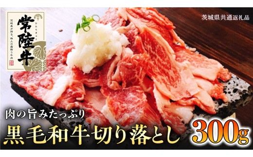 【和牛】常陸牛 厳選 切り落とし 肉 300g ( 茨城県共通返礼品 ) 国産 焼肉 焼き肉 バーベキュー BBQ ブランド牛 黒毛和牛 赤身 牛肉 ギフト 贈り物 お祝い 贈答 [BQ004us]
