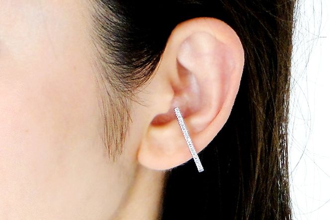 K10WG 0.15ct ダイヤモンド イヤーカフ【片耳用】 EmP0039-10W SWCJ005-wg