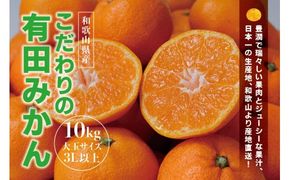 【農家直送】有田みかん 約10kg 大玉3L以上 有機質肥料100% ※2026年11月～12月に順次発送予定(お届け日指定不可) /みかん ミカン 温州みかん 柑橘 有田 和歌山 産地直送【nuk139F】