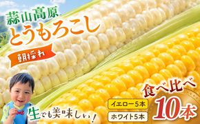 【先行予約】 朝採れ 蒜山高原 とうもろこし ミックス10本 | 7月下旬～8月上旬頃出荷予定 数量限定 人気 朝採れ 新鮮 スイートコーン トウモロコシ 高糖度 甘い 夏野菜 岡山県 真庭市 産地直送 ギフト 【配送不可地域：北海道／沖縄県／離島】【jujy003-02】