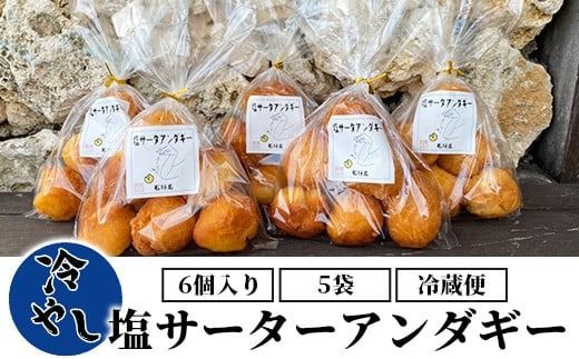 【合計30個】冷やし サーターアンダギー 6個 × 5袋 石垣島 塩サーターアンダギー【石垣島の天然の塩使用】沖縄県 石垣市 お菓子 スイーツ ご当地スイーツ TM-9