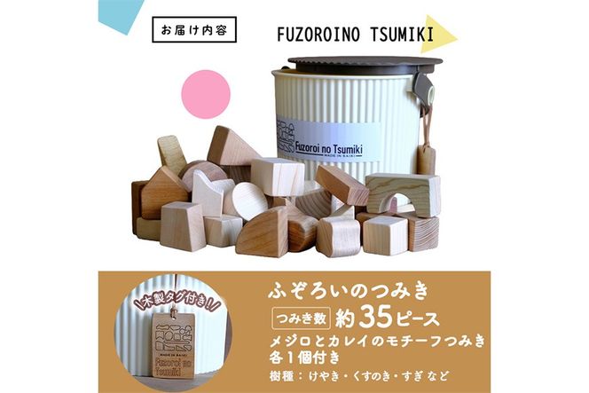 ふぞろいのつみき(積み木 約35個・メジロ、カレイのモチーフ積み木 各1個付き)  おもちゃ 積み木 玩具 知育玩具 木製 建築廃材 大分県 佐伯市  【FD11】【(福)希望の森 太陽農園】