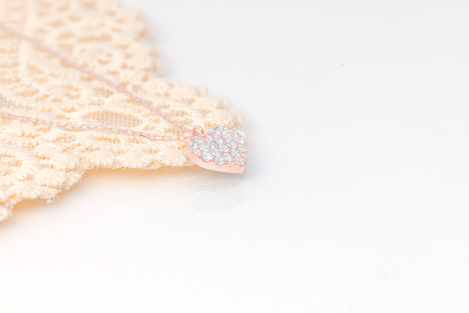 ダイヤモンド ネックレス フラットハートL 0.5ct K18 ピンクゴールド ジュエリー ダイヤ  18金 山梨 H-4819 SWCI011-pg