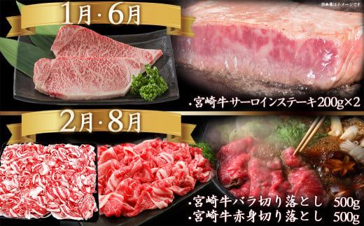 迷ったらコレ!宮崎牛食べ尽くし定期便(10ヵ月)_T120（10）-0101_(都城市) A5 5等級 牛肉 バラ 赤身 サーロインステーキ ヒレステーキ ロース 焼き肉 しゃぶしゃぶ すき焼き スライス 切り落とし