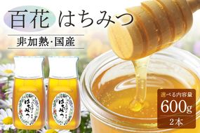 はちみつ 使いやすいプラ容器入り 非加熱生はちみつ 百花 300g 2本 純粋生はちみつ 374