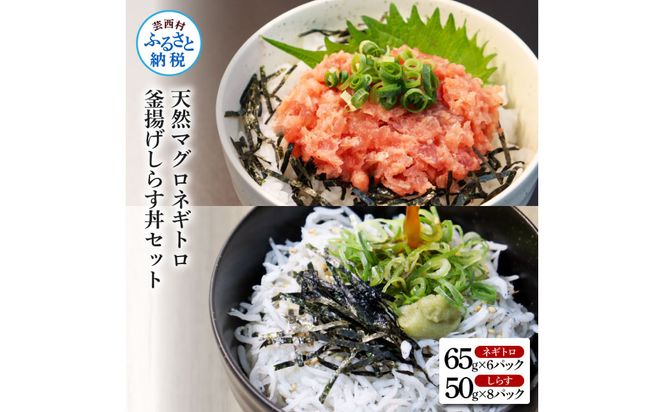【CF-R7hbk】KGP037　高知県産釜揚げしらす（8P）と天然マグロのタタキ丼（6P）セット（小分け）