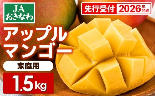 【先行受付】【2026年発送】JAおきなわの産直アップルマンゴー 約1.5kg【ご家庭用・白箱】- 先行予約 沖縄 産地直送 南国フルーツ 旬の味覚 家庭用 オススメ 沖縄県 八重瀬町