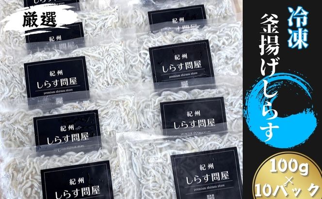 冷凍釜揚げしらす1kg（100g×10パック） / シラス 厳選 小分け 冷凍便 大容量 お米のおとも【dig003A】