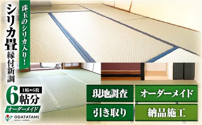 現代の名工カンパニー特製！シリカ畳縁付新調（畳1帖サイズ6枚）　K348-001