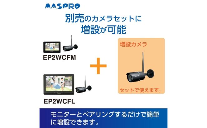 防犯カメラ 防犯カメラセット用 EP2WCF-C １台 別売 オプション カスタマイズ ワイヤレス ワイヤレスカメラ 録画 イタズラ 屋外 屋内 防犯 カメラ 電化製品 セキュリティー センサー 電化製品 簡単 愛知 愛知県 日進市