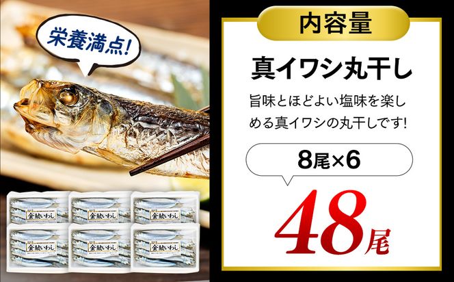いわし 丸干し 48尾 ( 8尾 × 6 パック ) 干物 冷凍 小分け 愛知県 南知多町 ご飯 ごはん おかず おつまみ 魚 さかな 鰯 金鯱 イワシ 栄養 料理 カネ成 国産 人気 おすすめ
