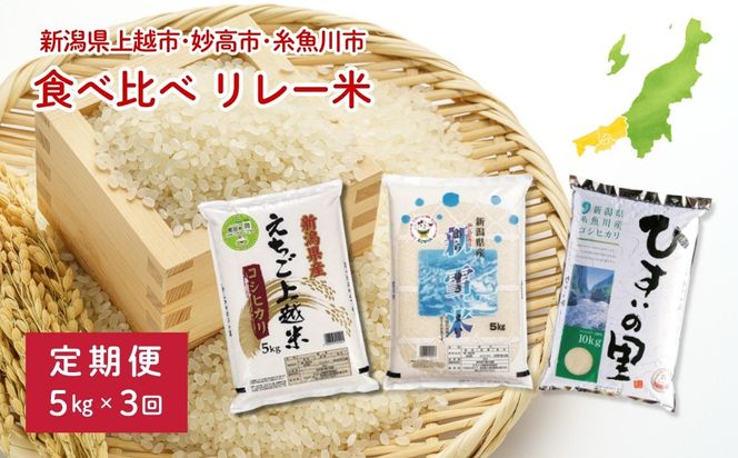 上越地域3市 リレー米　コシヒカリ 定期便 5㎏×3回 15㎏