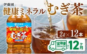 健康ミネラル むぎ茶2L×6本×2ケースPET [12ケ月定期便]（麦茶） [D07359t12]