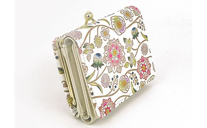 【文庫屋大関】三つ折りミニ財布　ダリア（ベリーピンク）【皮革工芸品】 ファッション 小物 民芸品 お札 カード 小銭 手のひらサイズ コンパクト 大人かわいい 牛革 手作り 国産 