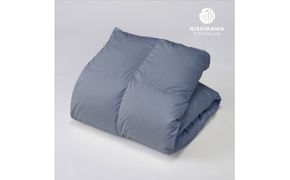 【nishikawa/西川】羽毛ふとん/ポーリッシュホワイトグースダウン90％/シングル/配色ブルー【P265W】（滋賀県　近江八幡市）