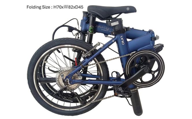 DAHON 電動アシスト折りたたみ自転車 UNIO 20インチ 9段変速 ミッドシップモーター Matt Navy（マットネイビー） 長距離対応 通勤 通学 e-bike 電動自転車｜武田産業 ダホン ユニオ フォールディングバイク 人気返礼品 折りたたみ式自転車 三重県 四日市市 ふるさと納税