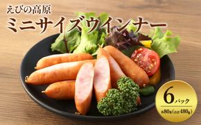 えびの高原 ミニサイズ ウインナー 80g×6パック 合計 480g 豚肉 牛肉 人気 おかず お弁当 おつまみ 総菜 冷蔵 加工品 焼肉 ギフト 九州 宮崎県 えびの市 送料無料