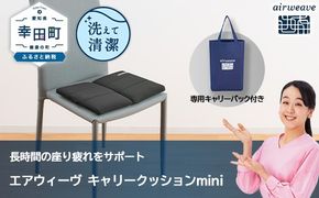 エアウィーヴ キャリークッションmini | airweave おすすめ エアウィーブ air weave 洗える 洗濯可能 蒸れにくい クッション 座布団 ざぶとん 椅子 固定 持ち運び ベルト付き 長時間座り 愛知県 幸田町 送料無料