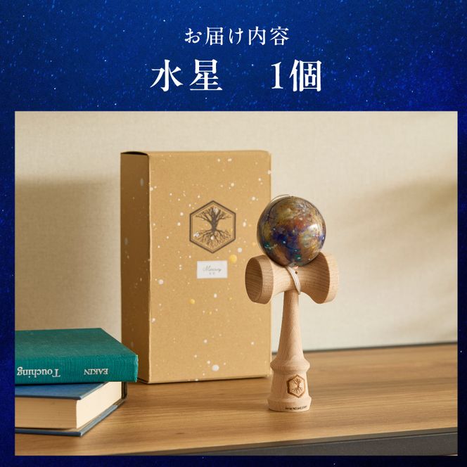 世界に一つだけのけん玉　「水星」 シリアルナンバー付き アーティスト 手書き けん玉 惑星けん玉 専用箱付き 替え紐付き 一点物 アート インテリア 愛知県 小牧市 送料無料 ［219H01-02］ 