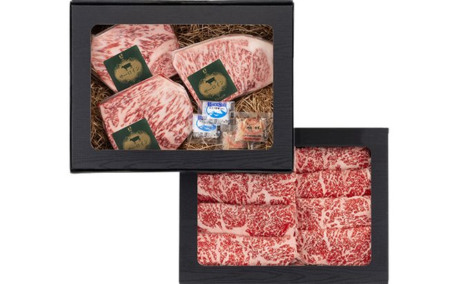 おかやま 和牛肉 A5 等級 満喫セット 合計約800g（サーロインステーキ 約450g＆すき焼・しゃぶしゃぶ用 ローススライス 約350g）牛 赤身 肉 牛肉 冷凍 やわらか サシ 旨味 良質 美味しい 