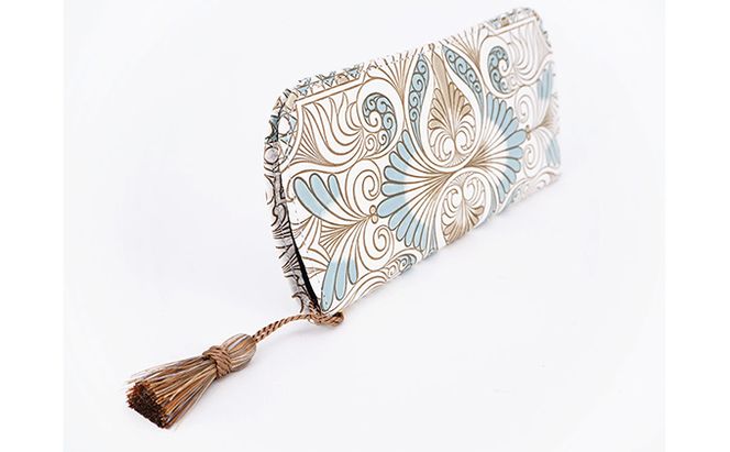 【文庫屋大関】メガネケース　ロカイユ＜ブルーグレー＞【皮革工芸品】 ファッション小物 民芸品 