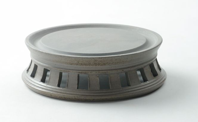 寒風須恵器　円面硯（作：三浦 雅人） 民芸品 工芸品 