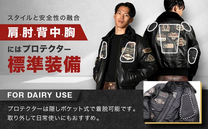 【デグナー】ヴィンテージフライトレザージャケット[16WJ-10] ブラウン XLサイズ｜京都 バイクギア 人気ブランド ジャケット バイク［ ヴィンテージ 牛革 プロテクター アクションプリーツ 機能性 実用性 耐久性 安全性 柔らかい フィット感 ツーリング ライダー バイカー おしゃれ かっこいい 人気 おすすめ 送料無料 ふるさと納税 ］ 261009_A-JR192VC10