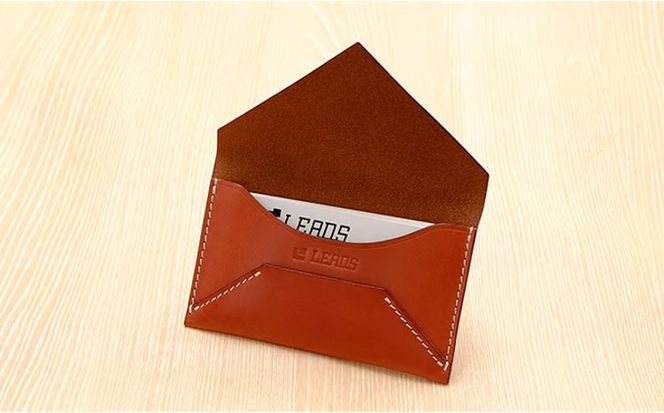 牛革 レター型名刺入れ ブラウン | 本革 レザー 革製品 カードケース ビジネス 男女兼用 メンズ レディース 革小物 日本製 北海道 滝川市