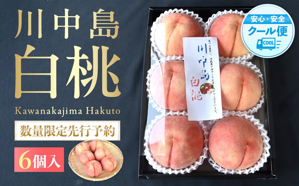 [2026年発送分][桃!数量限定先行予約!]川中島白桃 約2kg 6個入 100個に1個の厳選品 こだわり農家厳選![KG33] 303446_XM90033