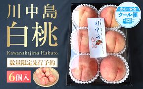 ［2026年発送分］［桃！数量限定先行予約！］川中島白桃 約2kg 6個入 100個に1個の厳選品 こだわり農家厳選！［KG33］ 303446_XM90033