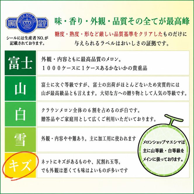 訳あり 定期便 3ヶ月 メロン 静岡 クラウンメロン 3玉 マスクメロン 果物 フルーツ 傷 わけあり 訳アリ 高級 デザート おやつ 定期 お楽しみ 3回