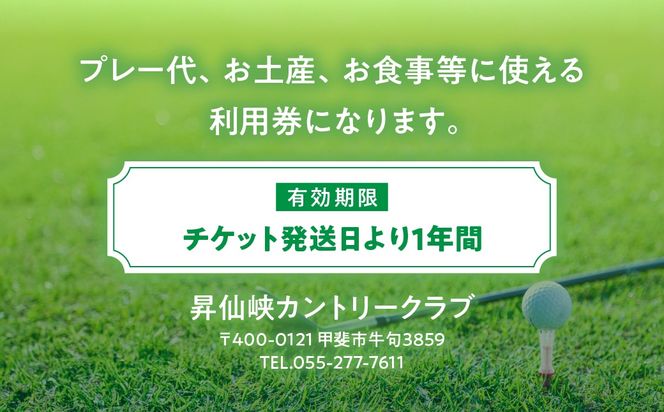 昇仙峡カントリークラブ　ゴルフ場施設利用券A　3,000円分　CA-1