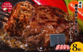 黒毛和牛とあぐー豚の贅沢ハンバーグ　8個入り